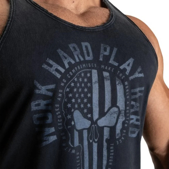 Gasp Skull t-back, Acid Washed Black - Picture 3 of 4